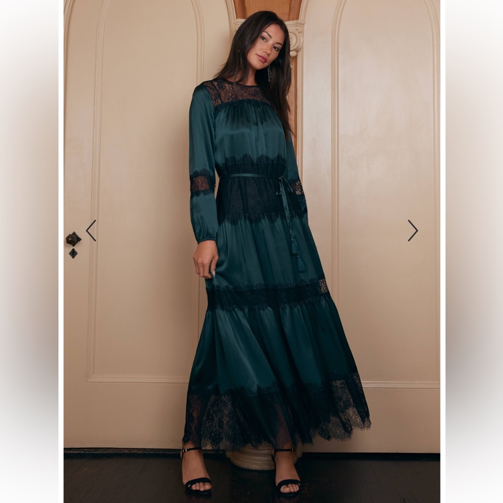 New Women’s Johnny Was Midnight 100% Silk Maxi Dress (musing black slip!) - Picture 6 of 13